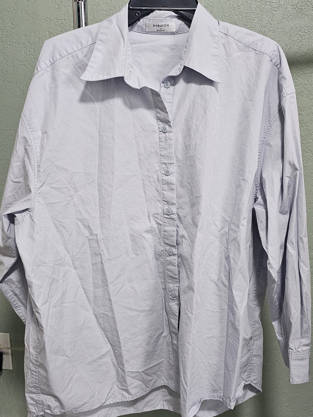 Babaton Men's Light Gray Button-Up Dress Shirt